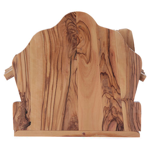 Cottage in Olive wood Bethlehem with Complete Nativity stylized 20x20x15 cm 6