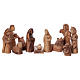Cottage in Olive wood Bethlehem with Complete Nativity stylized 20x20x15 cm s2