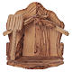 Cottage in Olive wood Bethlehem with Complete Nativity stylized 20x20x15 cm s5