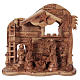 Complete Nativity in Olive Wood from Bethlehem 12 cm with Cottage 30x35x25 cm s1