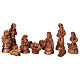 Complete Nativity in Olive Wood from Bethlehem 12 cm with Cottage 30x35x25 cm s2