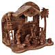 Complete Nativity in Olive Wood from Bethlehem 12 cm with Cottage 30x35x25 cm s4