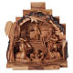 Nativity with shack in Bethlehem olive wood 15x15x10 cm s1