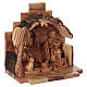 Nativity with shack in Bethlehem olive wood 15x15x10 cm s3
