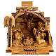 Nativity with shack in Bethlehem olive wood 15x15x10 cm s5