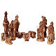 22 cm Entire Nativity Scene Olive wood from Bethlehem with Stable 30x40x25 s2