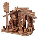 22 cm Entire Nativity Scene Olive wood from Bethlehem with Stable 30x40x25 s3
