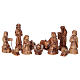 Stylised Olive Wood Nativity Scene from Bethlehem 13 cm with Stable 24.5 x26.5x 16.5 cm s2