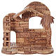 Stylised Olive Wood Nativity Scene from Bethlehem 13 cm with Stable 24.5 x26.5x 16.5 cm s5