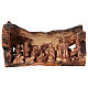 Nativity scene with natural cave in Bethlehem olive wood 25x40x20 cm s1