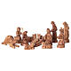 Nativity Olive wood from Bethlehem in natural stable 25x40x20 cm s2