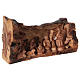 Nativity Olive wood from Bethlehem in natural stable 25x40x20 cm s4