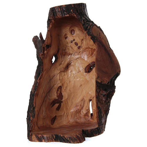 Entire Nativity Olive wood from Bethlehem 21 cm in natural cave 45x30x30 cm 5