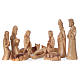 Entire Nativity Olive wood from Bethlehem 21 cm in natural cave 45x30x30 cm s2
