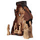 Entire Nativity Olive wood from Bethlehem 21 cm in natural cave 45x30x30 cm s3