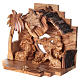 Nativity music box in Bethlehem olive wood 15x20x10 cm s3