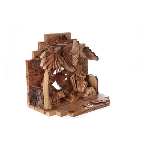 Natividad carillón de olivo de Belén 15x20x10 cm 3