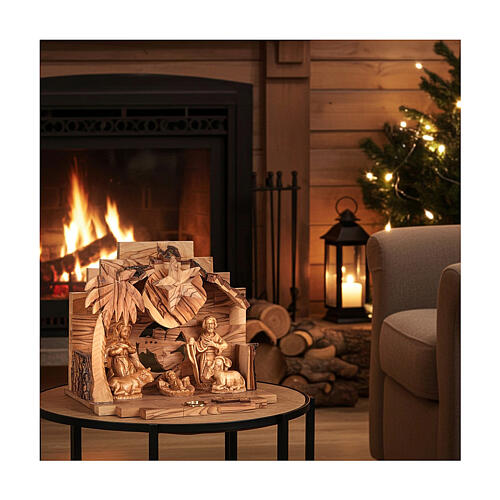 Natividade caixa de música em oliveira de Belém 15x20x10 cm 2