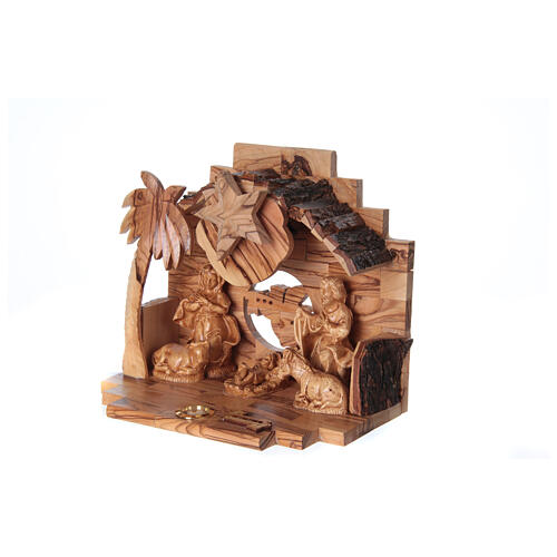 Nativity Music box in Olive wood from Bethlehem 15x20x10 cm 6
