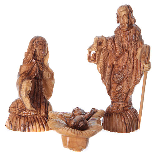 Cave with Nativity in Bethlehem olive wood 20x30x15 cm 2