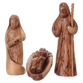 Nativity scene stylized set in Bethlehem olive wood 29 cm