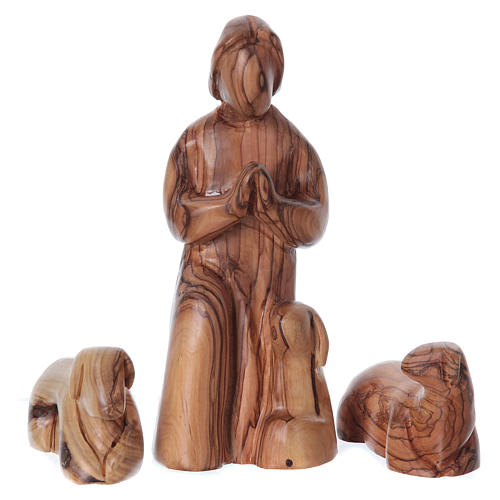 Nativity scene stylized set in Bethlehem olive wood 29 cm 4