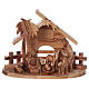 Stable in olive wood from Bethlehem with Nativity set stylized 20x25x15 cm s1