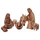 Stable in olive wood from Bethlehem with Nativity set stylized 20x25x15 cm s2