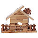 Stable in olive wood from Bethlehem with Nativity set stylized 20x25x15 cm s5