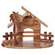 Stable in olive wood from Bethlehem with Nativity set stylized 20x25x15 cm s6