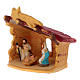 Shack with coloured Nativity in Deruta terracotta 10 cm s2