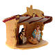 Stable with colored Nativity in terracotta Deruta height 10 cm s3