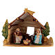 Capanna con Natività dipinta in terracotta Deruta h 20 cm  s1