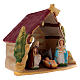 Capanna con Natività dipinta in terracotta Deruta h 20 cm  s3