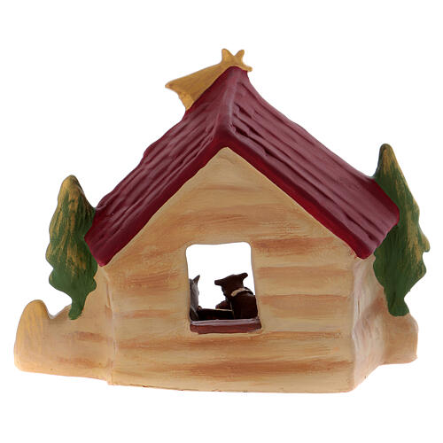 Stajenka Bożonarodzeniowa malowana z terakoty, Deruta, wysokość 20 cm 4