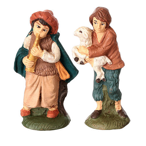 Szopka z kolorowej terakoty z Deruty,10 figurek, 7 cm 4