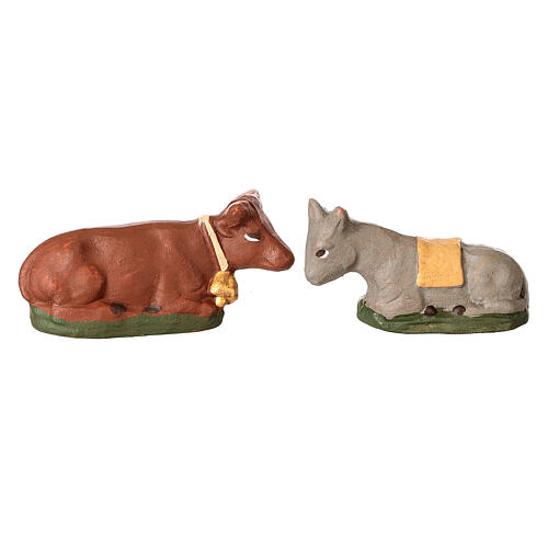 Szopka z kolorowej terakoty z Deruty,10 figurek, 7 cm 5