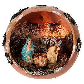 Nativity ball in Deruta Terracotta with light