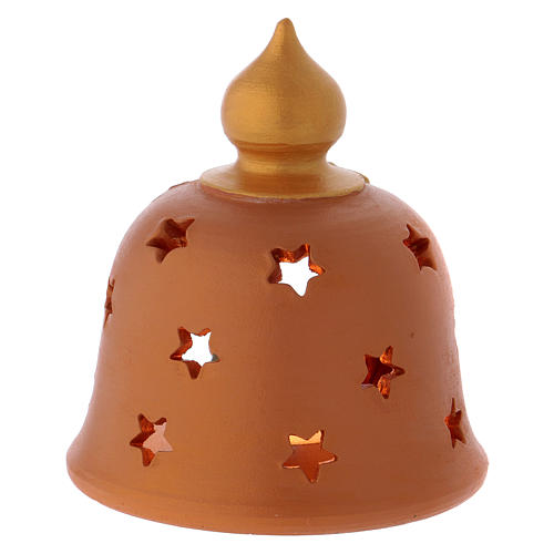Shack-shaped candle holder in Deruta terracotta, decorated 10 cm 4