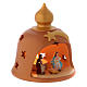 Shack-shaped candle holder in Deruta terracotta, decorated 10 cm s3