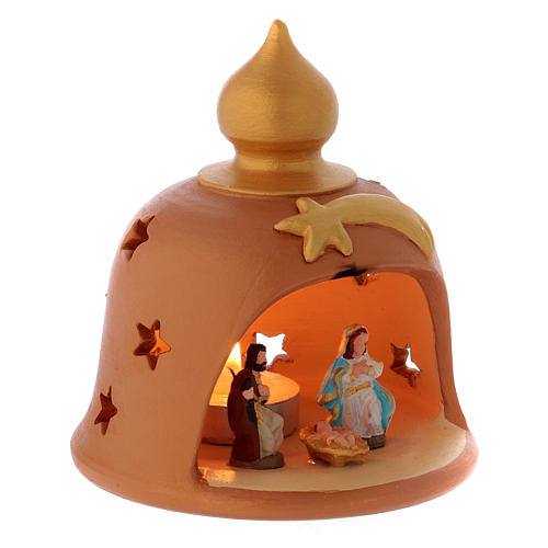 Barn with decorated lights terracotta Deruta 10 cm 3