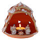 Candle holder in Deruta terracotta with Nativity, tree-shaped s1
