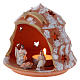 Candle holder in Deruta terracotta with Nativity, tree-shaped s2