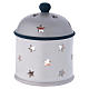 Cylindrical lantern with Nativity in Deruta terracotta, blue and grey s4