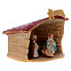 Stable in colored terracotta Deruta with nativity 5 pcs and comet s3