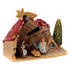 House with 5 pcs nativity scene and tree in Deruta terracotta s3