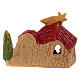 House with 5 pcs nativity scene and tree in Deruta terracotta s4