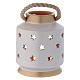 Lanterna cilindrica elegante con Natività in terracotta Deruta s4