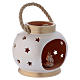 Portable lantern oval elegant with Nativity in terracotta Deruta s3