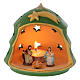 Christmas Tree Candle Holder with Nativity in terracotta Deruta s1